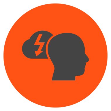 Düz yuvarlak vektör simge beyin fırtınası