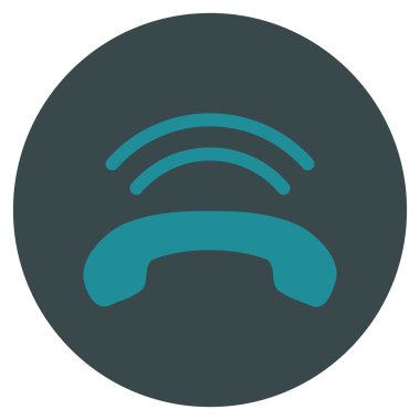 Telefonun çaldığını vektör simgesi düz yuvarlak