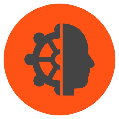 Akıl düz yuvarlak vektör simgesi