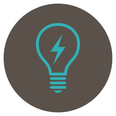 Düz yuvarlak vektör simge elektrikli ampul