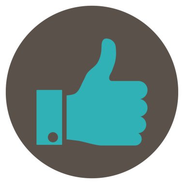 Vektör simge yuvarlak düz yukarı başparmak