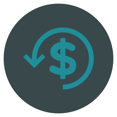 Düz yuvarlak vektör simge iade