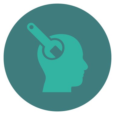 Beyin aracı düz yuvarlak vektör simgesi