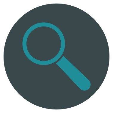 Arama aracı düz yuvarlak vektör simgesi