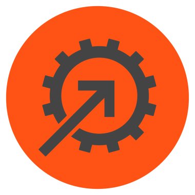 COG Tümleştirme düz yuvarlak vektör simgesi