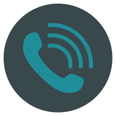 Telefon vektör simge düz yuvarlak