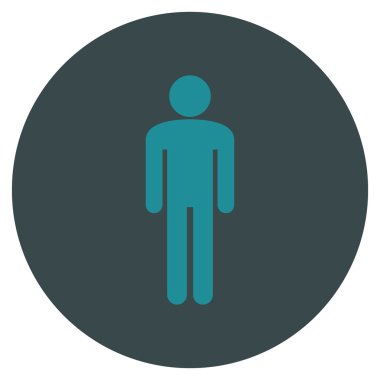 Adam düz yuvarlak vektör simgesi