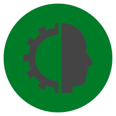 Cyborg vites düz yuvarlak vektör simgesi