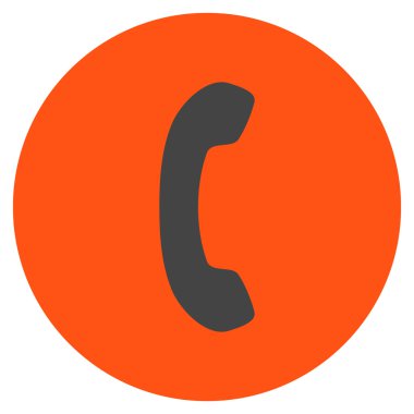 Telefon alıcı düz yuvarlak vektör simgesi