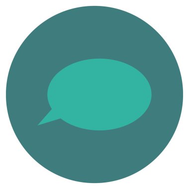 İleti bulut düz yuvarlak vektör simgesi