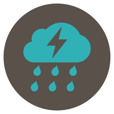 Fırtına düz yuvarlak vektör simgesi