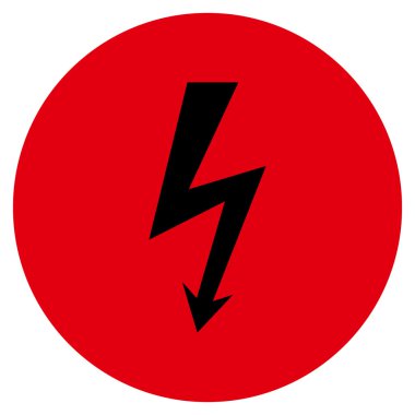 Yüksek gerilim düz yuvarlak vektör simgesi