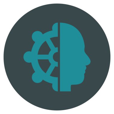 Akıl düz yuvarlak vektör simgesi