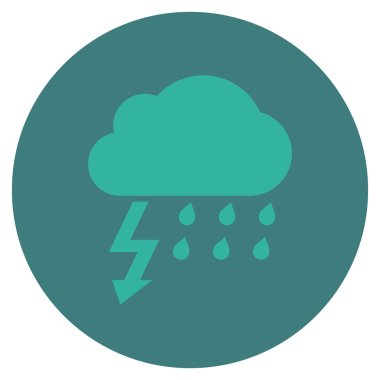 Fırtına düz yuvarlak vektör simgesi