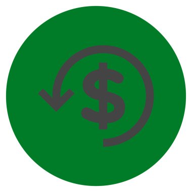 Düz yuvarlak vektör simge iade