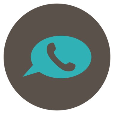 Telefon mesajı düz yuvarlak vektör simgesi