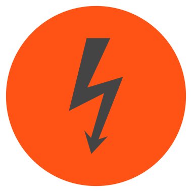 Yüksek gerilim düz yuvarlak vektör simgesi