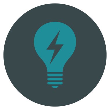 Düz yuvarlak vektör simge elektrikli ampul