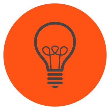 Lamba ampul düz yuvarlak vektör simgesi