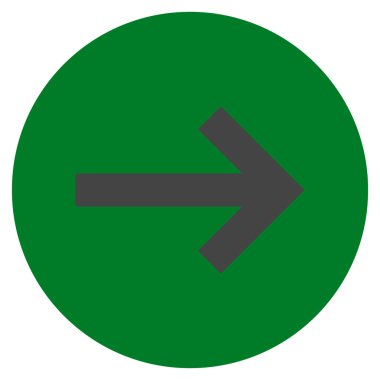 Düz yuvarlak vektör simgesi sağ ok