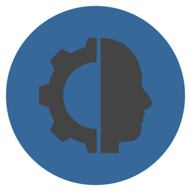 Cyborg vites düz yuvarlak vektör simgesi