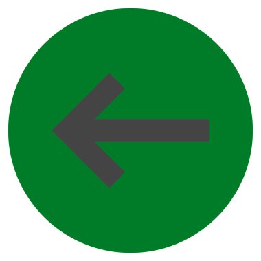 Düz yuvarlak vektör simge sol ok