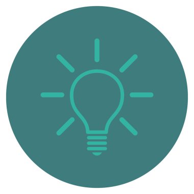 Ampul düz yuvarlak vektör simgesi