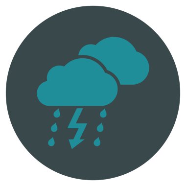 Fırtına düz yuvarlak vektör simgesi