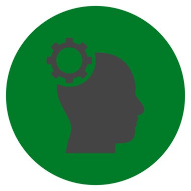 Akıl vites düz yuvarlak vektör simgesi