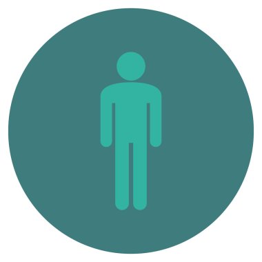 Adam düz yuvarlak vektör simgesi