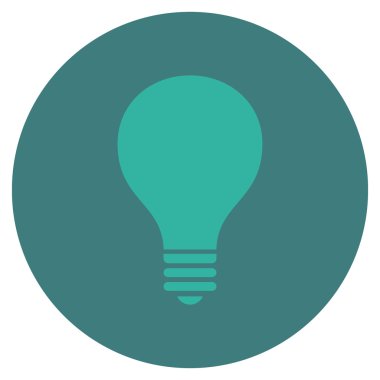 Ampul düz yuvarlak vektör simgesi