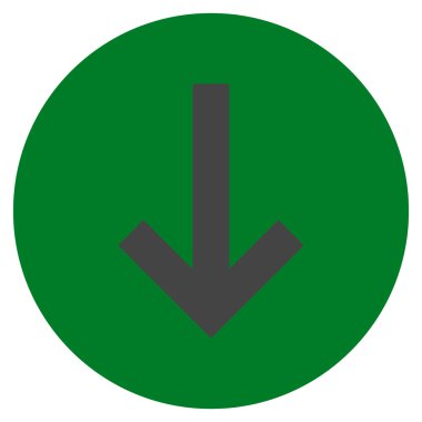 Düz yuvarlak vektör simgesi aşağı ok