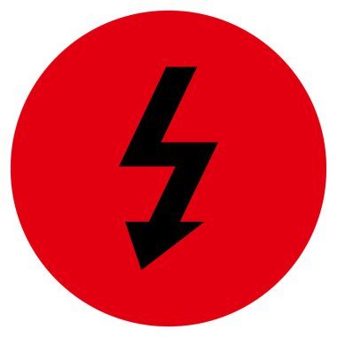 Yüksek gerilim düz yuvarlak vektör simgesi