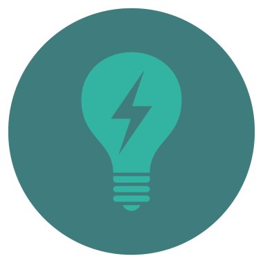 Düz yuvarlak vektör simge elektrikli ampul