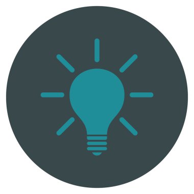 Ampul düz yuvarlak vektör simgesi