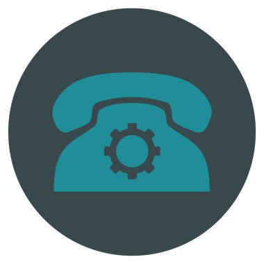 Telefon ayarları düz yuvarlak vektör simgesi