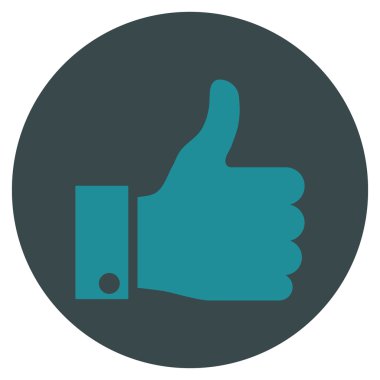 Vektör simge yuvarlak düz yukarı başparmak