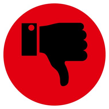 Başparmak aşağı düz yuvarlak vektör simgesi