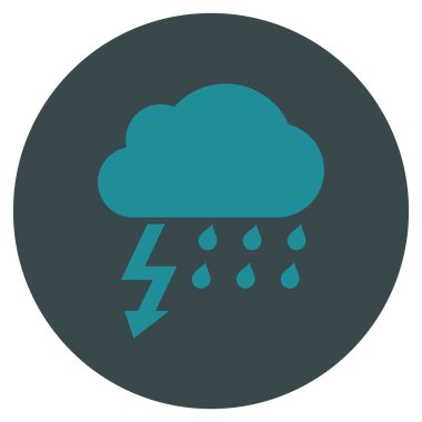 Fırtına düz yuvarlak vektör simgesi