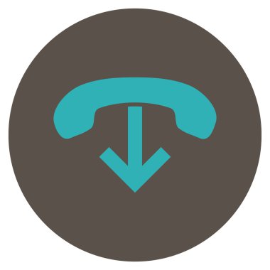 Vektör simge yuvarlak düz telefon asmak