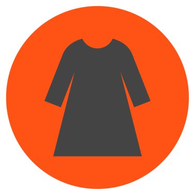 Kadın elbise düz yuvarlak vektör simgesi