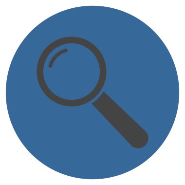 Büyüteç'i düz yuvarlak vektör simgesi