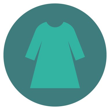 Kadın elbise düz yuvarlak vektör simgesi