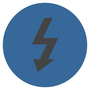 Yüksek gerilim düz yuvarlak vektör simgesi