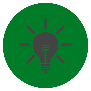 Ampul düz yuvarlak vektör simgesi