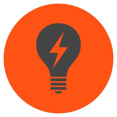 Düz yuvarlak vektör simge elektrikli ampul