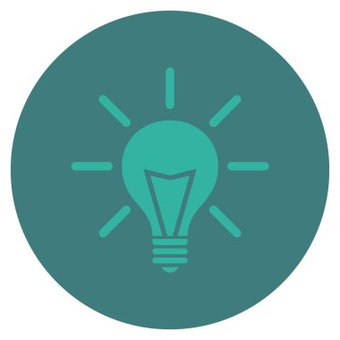 Elektrik ışık düz yuvarlak vektör simgesi