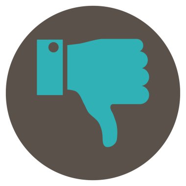 Başparmak aşağı düz yuvarlak vektör simgesi