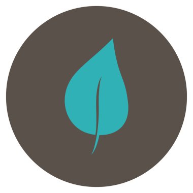 Bitki yaprak düz yuvarlak vektör simgesi