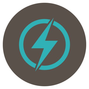 Elektrik düz yuvarlak vektör simgesi